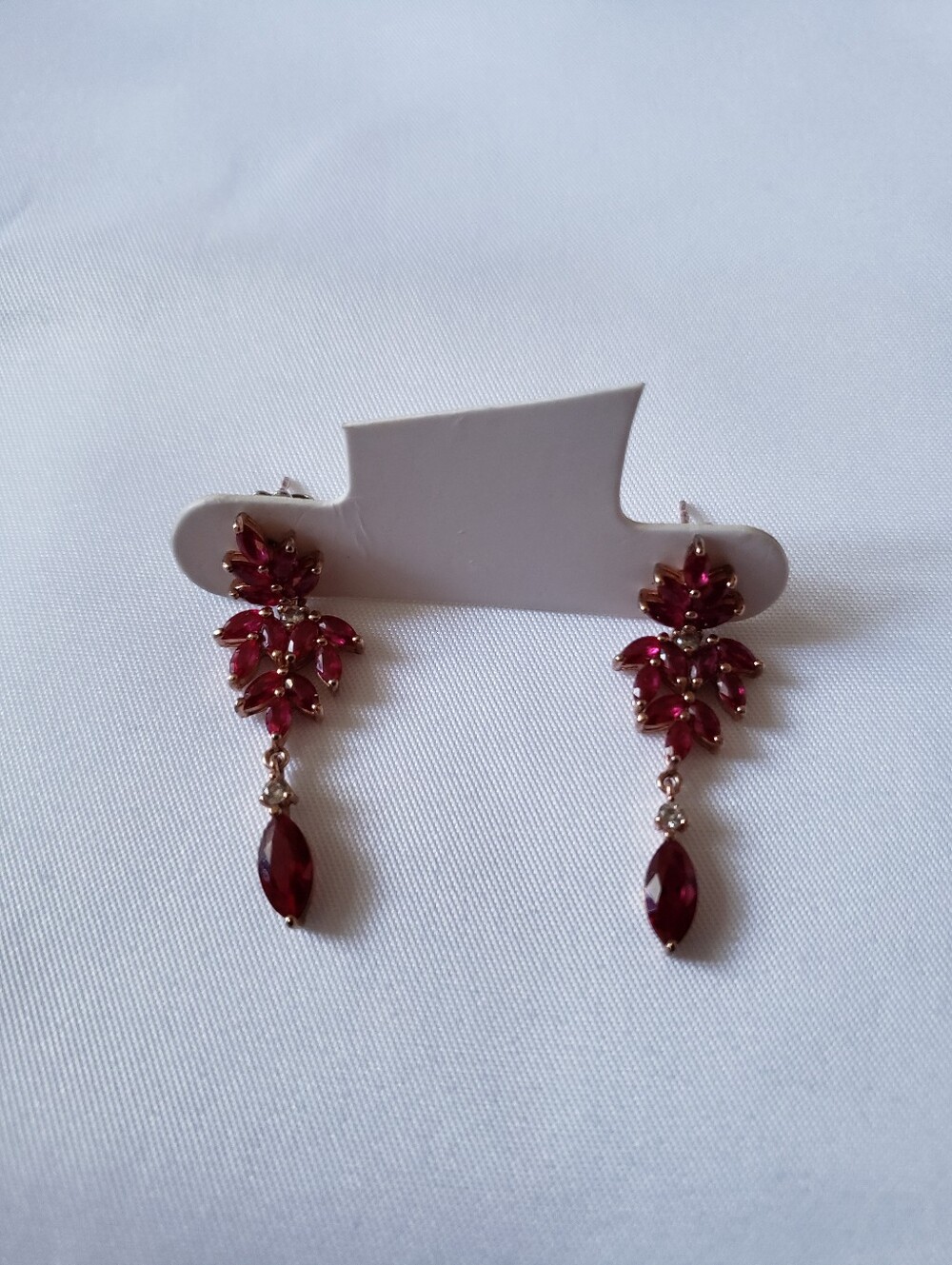 Ruby Sterling Silver Earrings